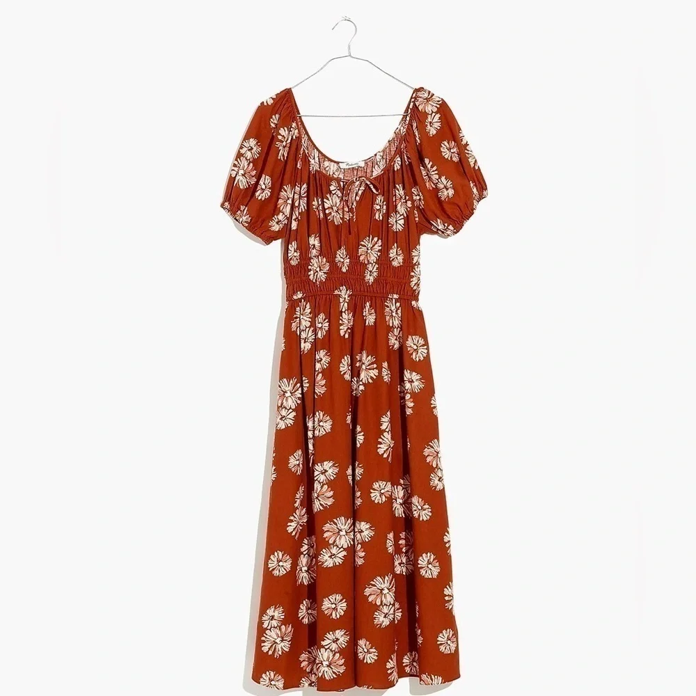 MadeWell Linen-Blend Sophia Midi Dress NE744